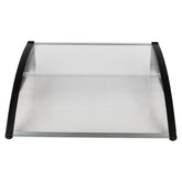 HAOYYE Black Door and Window Rain Cover Eaves Canopy, Durable ABS and Polycarbonate Construction with Aluminum Brackets, Easy to Install and Remove, Washable and Quick Dry, Perfect for Home Exterior Decoration and Weather Protection